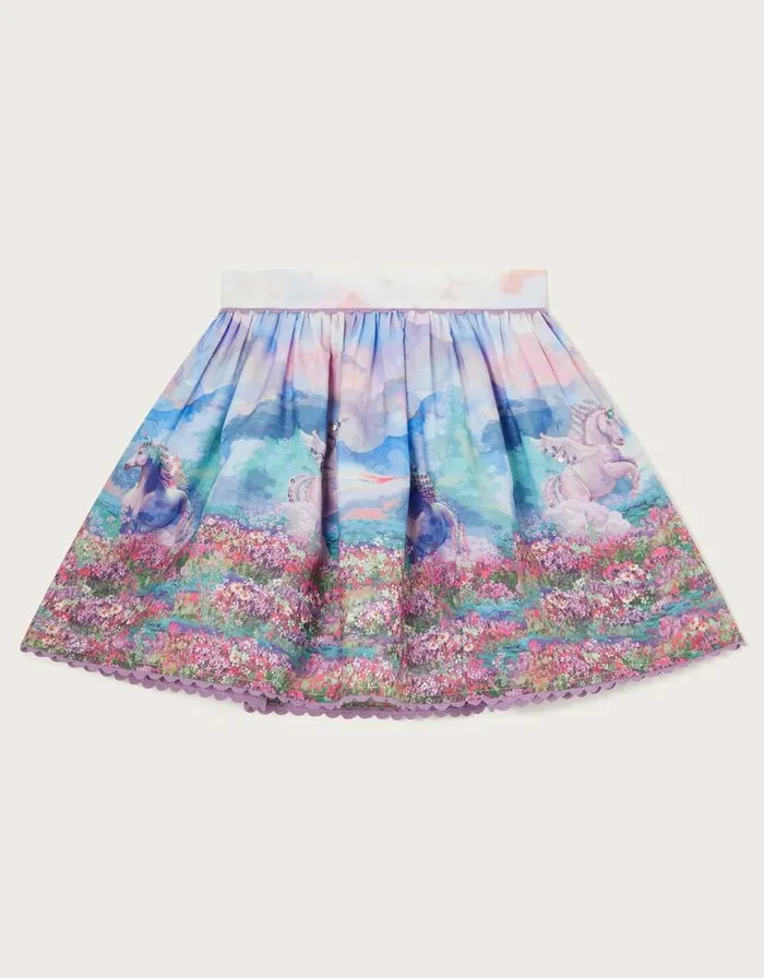 Monsoon Unicorn Landscape Skirt Pink Children Skirts Monsoon Unicorn Landscape Skirt Pink Children Skirts