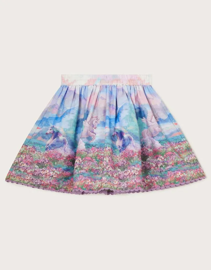 Monsoon Unicorn Landscape Skirt Pink Children Skirts Monsoon Unicorn Landscape Skirt Pink Children Skirts