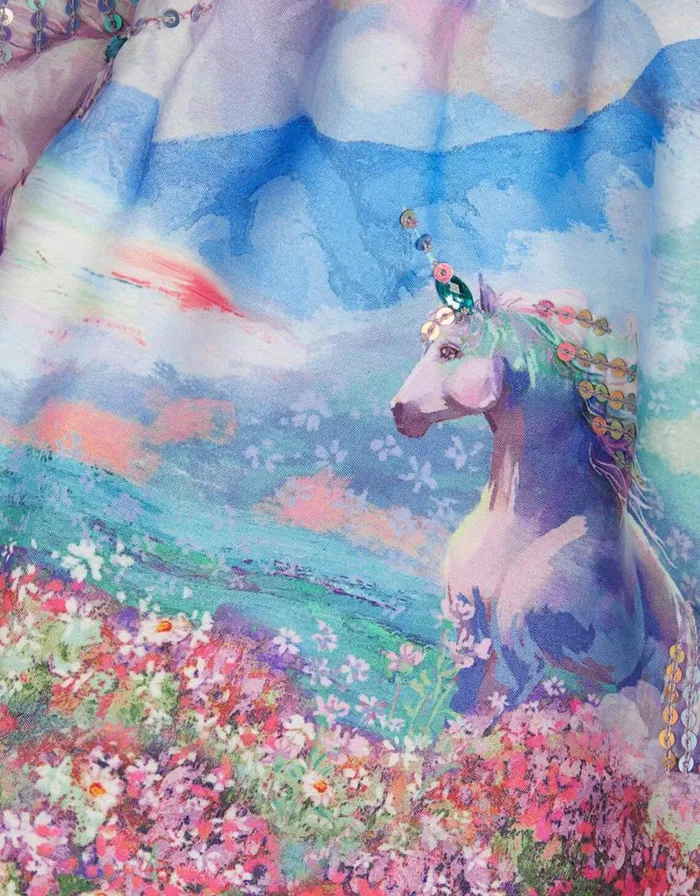 Monsoon Unicorn Landscape Skirt Pink Children Skirts Monsoon Unicorn Landscape Skirt Pink Children Skirts