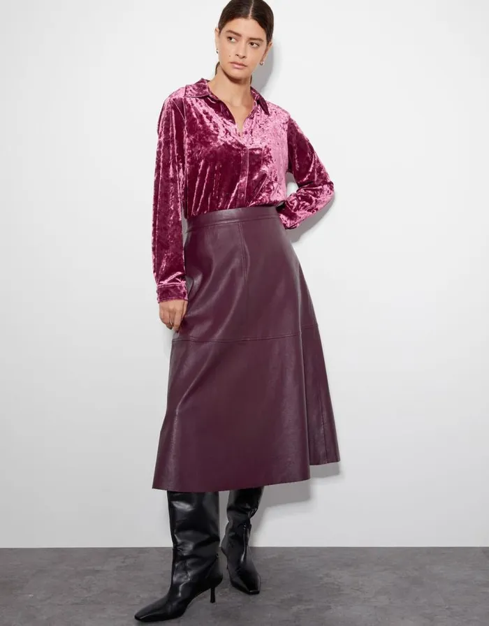 Monsoon Vida Velvet Shirt Pink Women Tops and Blouses Monsoon Vida Velvet Shirt Pink Women Tops and Blouses