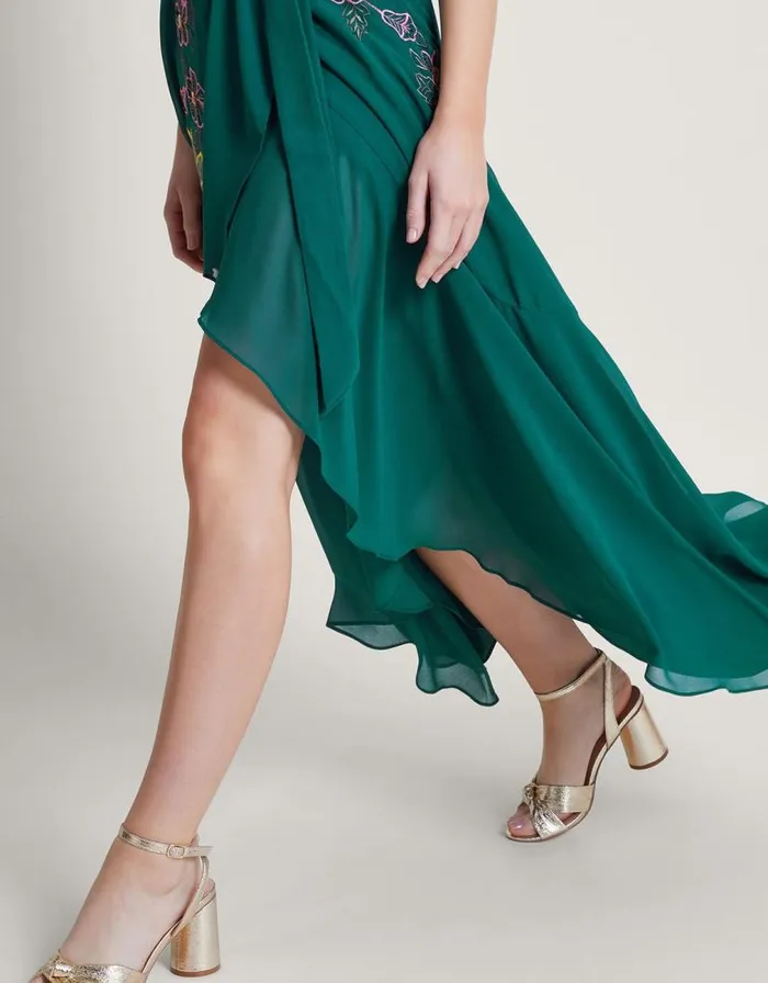 Monsoon Wanda Floral Embellished Dress Teal Women Occasionwear Monsoon Wanda Floral Embellished Dress Teal Women Occasionwear