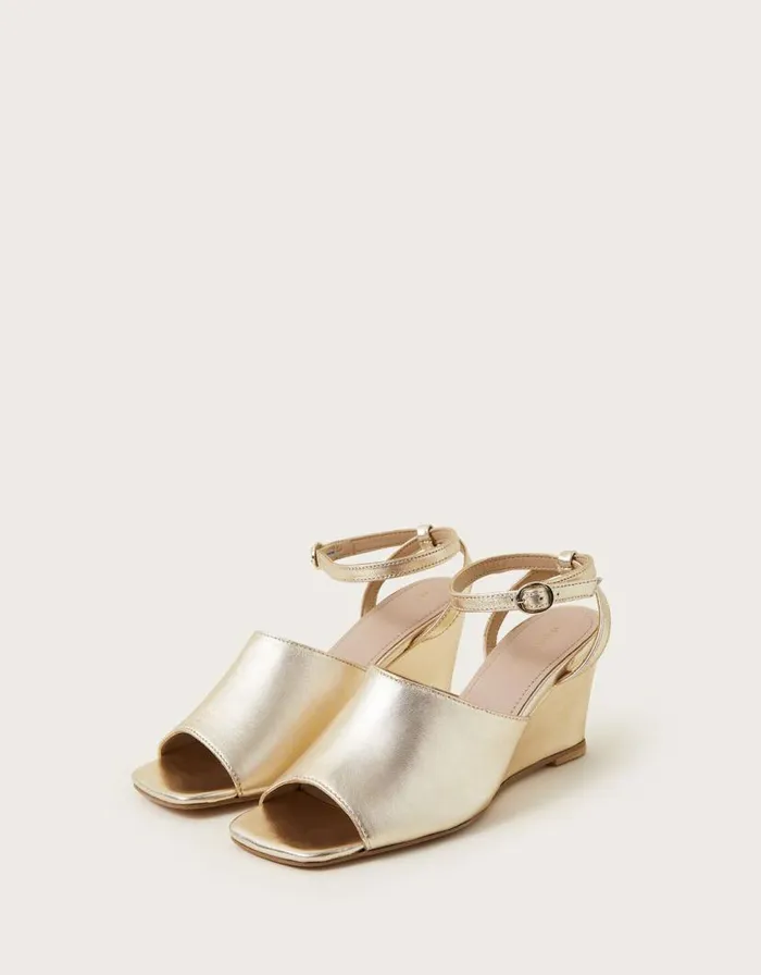 Monsoon Wedge Sandals Gold Women Sandals