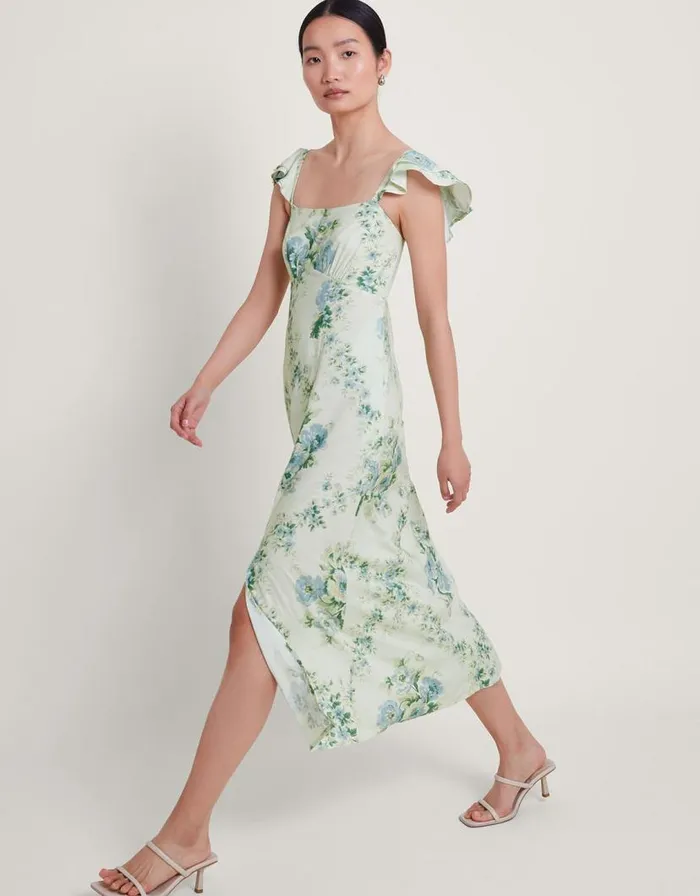 Monsoon Zimira Floral Midi Dress Ivory Women Day Dresses