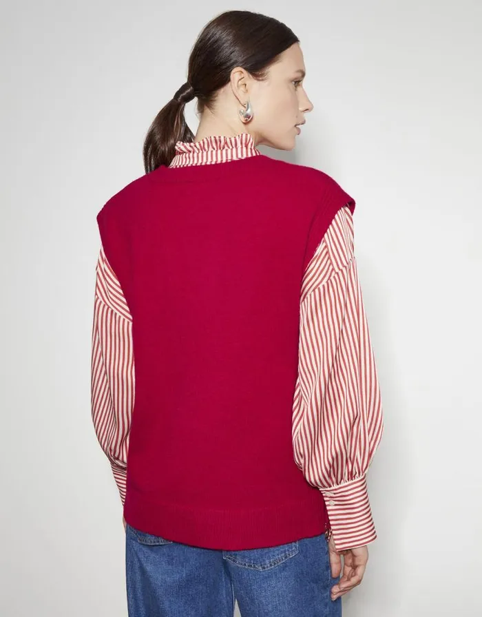 Monsoon Zuri Zip Detail Knit Tabard Red Women Knitwear Monsoon Zuri Zip Detail Knit Tabard Red Women Knitwear