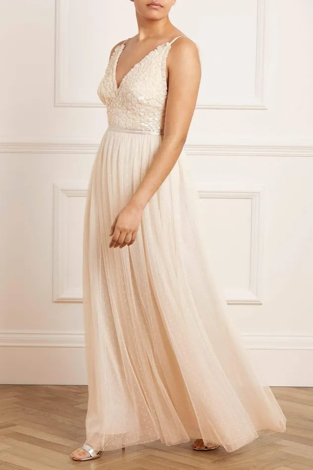 Needle and Thread Aurelia Bodice Cami Gown Champagne Women Embellished Dresses Needle and Thread Aurelia Bodice Cami Gown Champagne Women Embellished Dresses