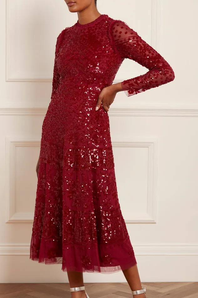Needle and Thread Aurora Ballerina Dress Red Women Embellished Dresses