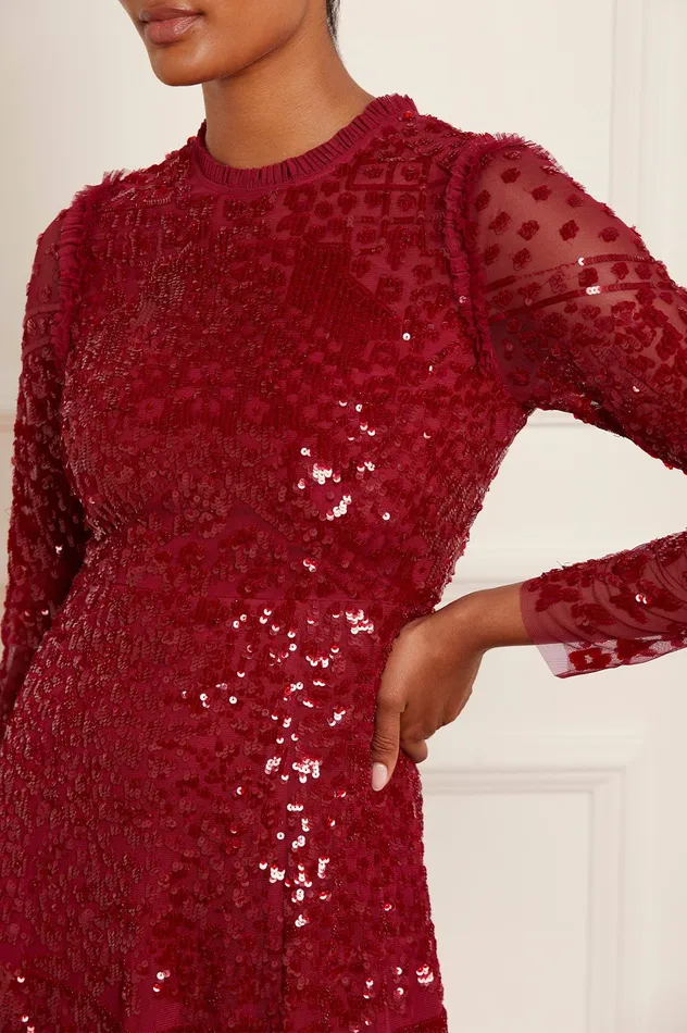 Needle and Thread Aurora Ballerina Dress Red Women Embellished Dresses