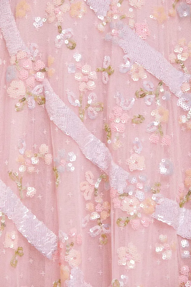 Needle and Thread Dianella Sequin Mini Dress Pink Women Embellished Dresses