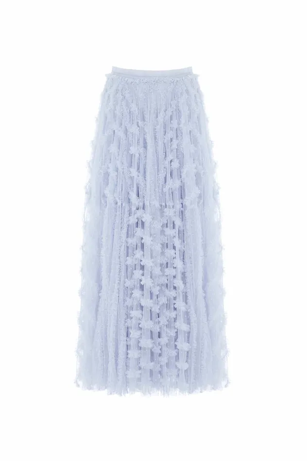Needle and Thread Florence Ruffle Ankle Skirt Blue Women Skirts