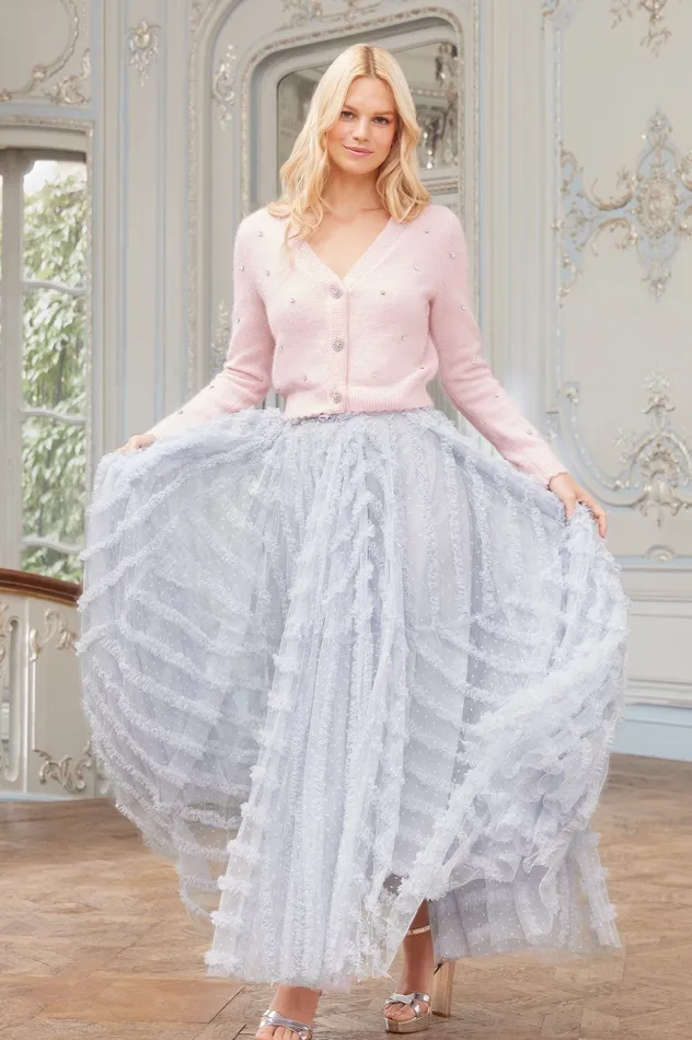 Needle and Thread Florence Ruffle Ankle Skirt Blue Women Skirts