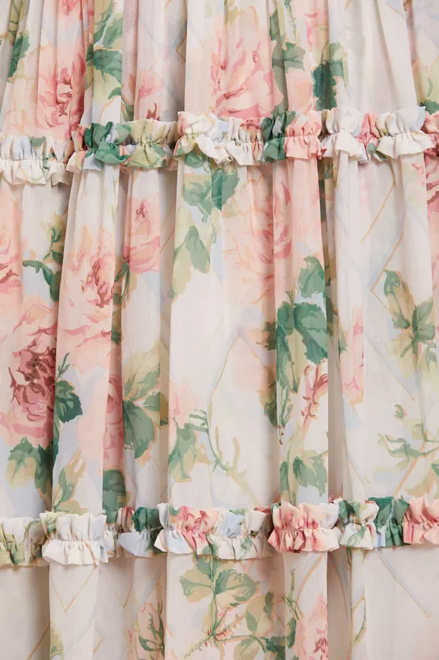 Needle and Thread Harlequin Rose Chiffon Smocked Ankle Gown Multi Women Printed Dresses Needle and Thread Harlequin Rose Chiffon Smocked Ankle Gown Multi Women Printed Dresses