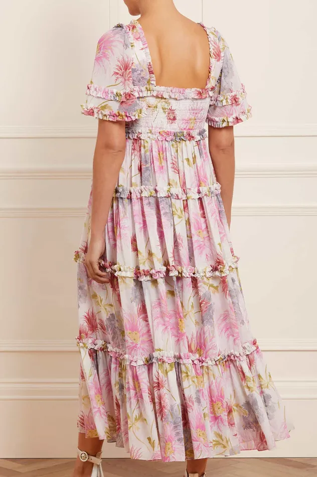 Needle and Thread Hummingbird Chiffon Smocked Ankle Gown Multi Women Day Dresses Needle and Thread Hummingbird Chiffon Smocked Ankle Gown Multi Women Day Dresses