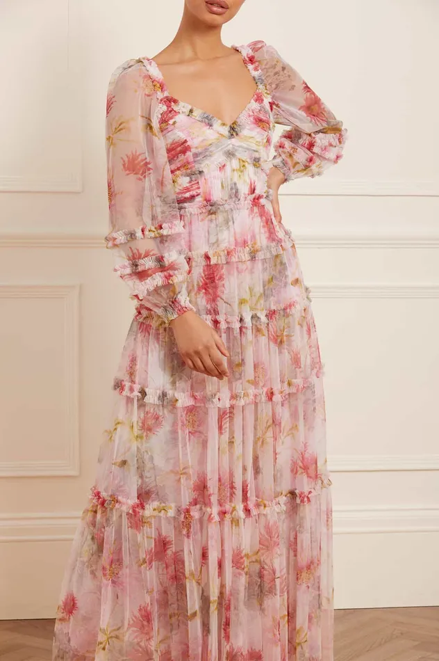 Needle and Thread Hummingbird Iris Bloom Gown Multi Women Printed Dresses