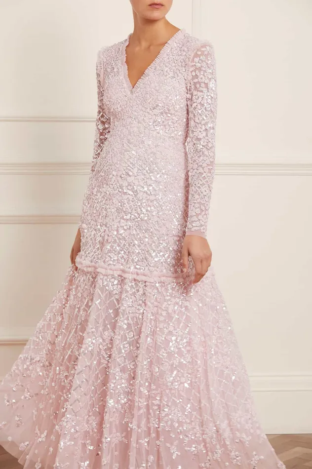 Needle and Thread Isabella Diamond Gown Pink Women Embellished Dresses Needle and Thread Isabella Diamond Gown Pink Women Embellished Dresses