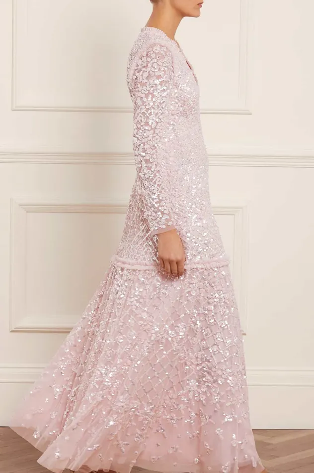 Needle and Thread Isabella Diamond Gown Pink Women Embellished Dresses Needle and Thread Isabella Diamond Gown Pink Women Embellished Dresses