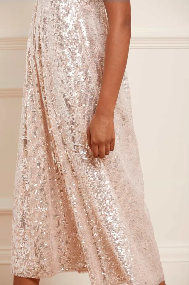 Needle and Thread Mila Gloss Ankle Gown Champagne Women Embellished Dresses Needle and Thread Mila Gloss Ankle Gown Champagne Women Embellished Dresses