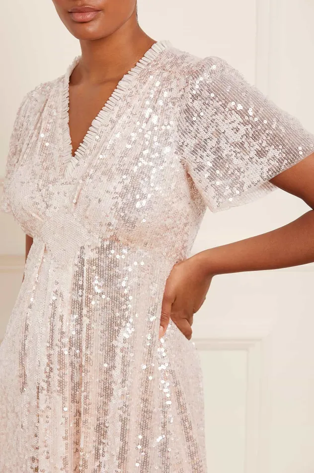 Needle and Thread Mila Gloss Ankle Gown Champagne Women Embellished Dresses Needle and Thread Mila Gloss Ankle Gown Champagne Women Embellished Dresses