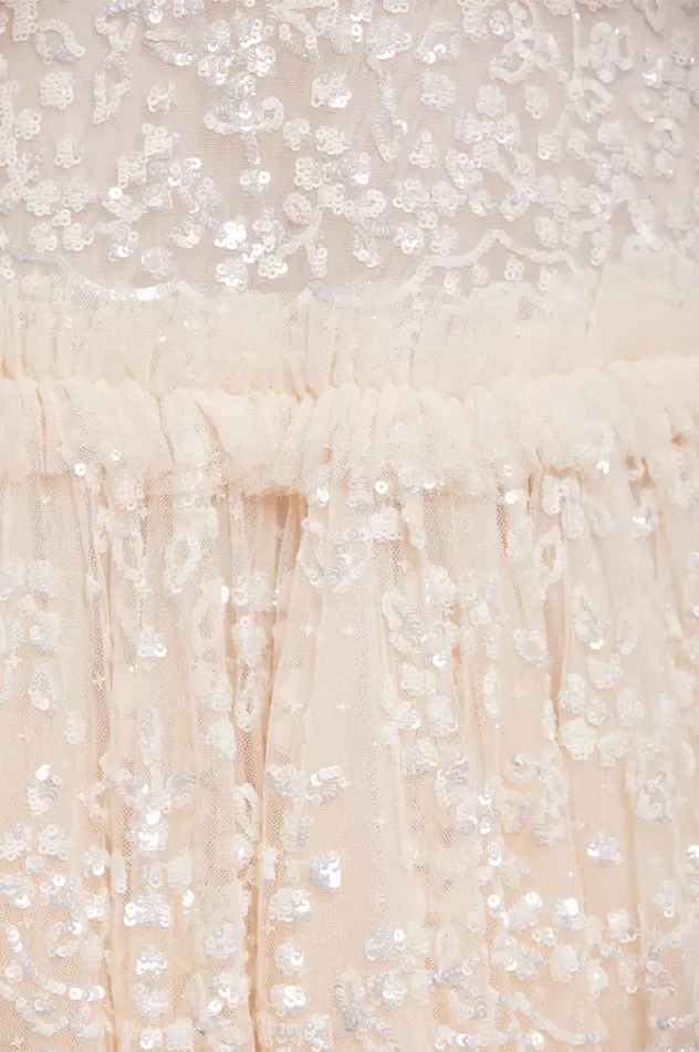 Needle and Thread Regal Rose Gloss Strapless Micro Mini Dress Champagne Women Evening Dresses