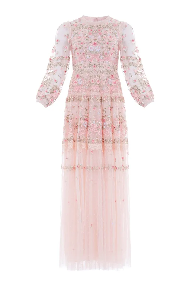 Needle and Thread Ribbon Bouquet Gown Pink Women Embroidered Dresses
