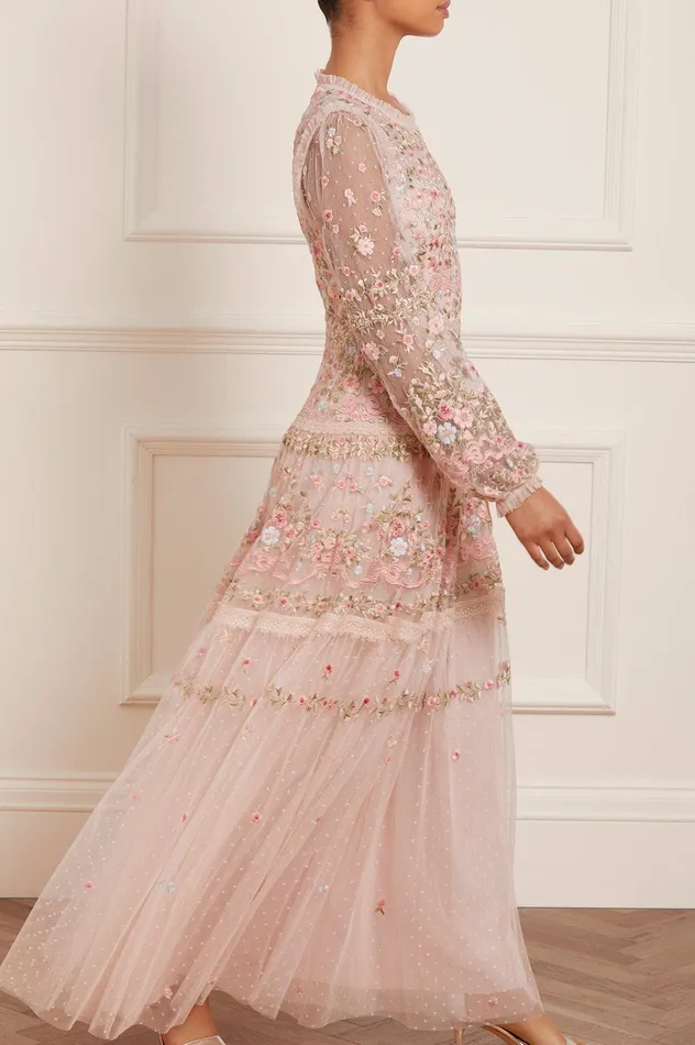 Needle and Thread Ribbon Bouquet Gown Pink Women Embroidered Dresses