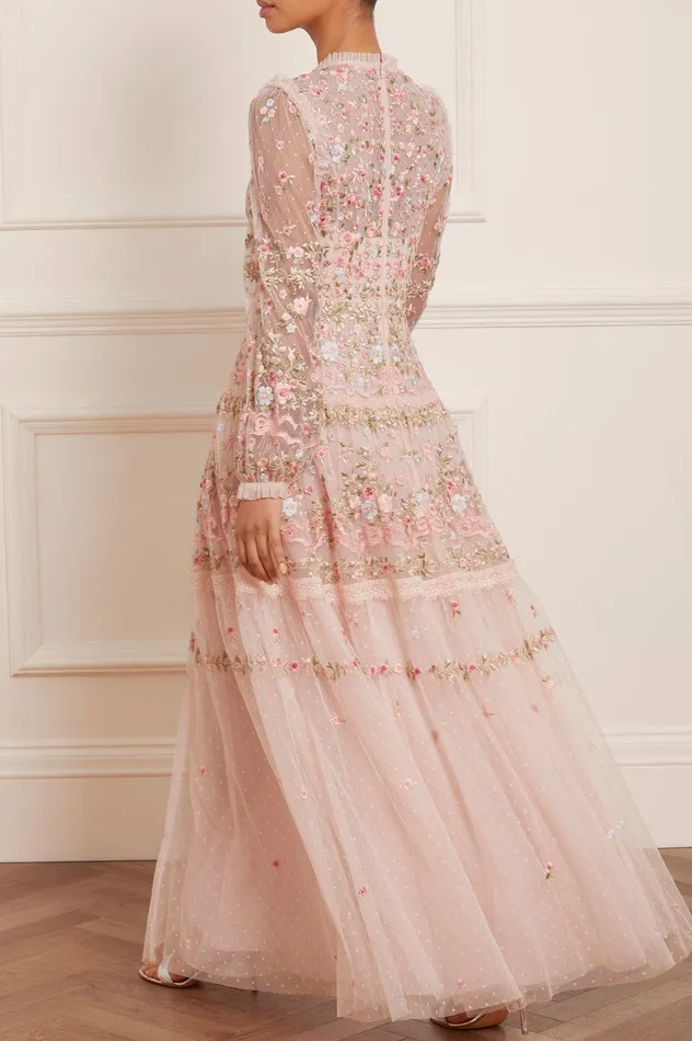 Needle and Thread Ribbon Bouquet Gown Pink Women Embroidered Dresses