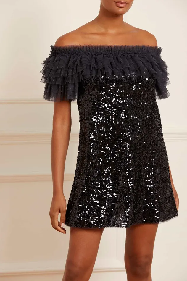 Needle and Thread Stephanie Micro Mini Dress Black Women Evening Dresses