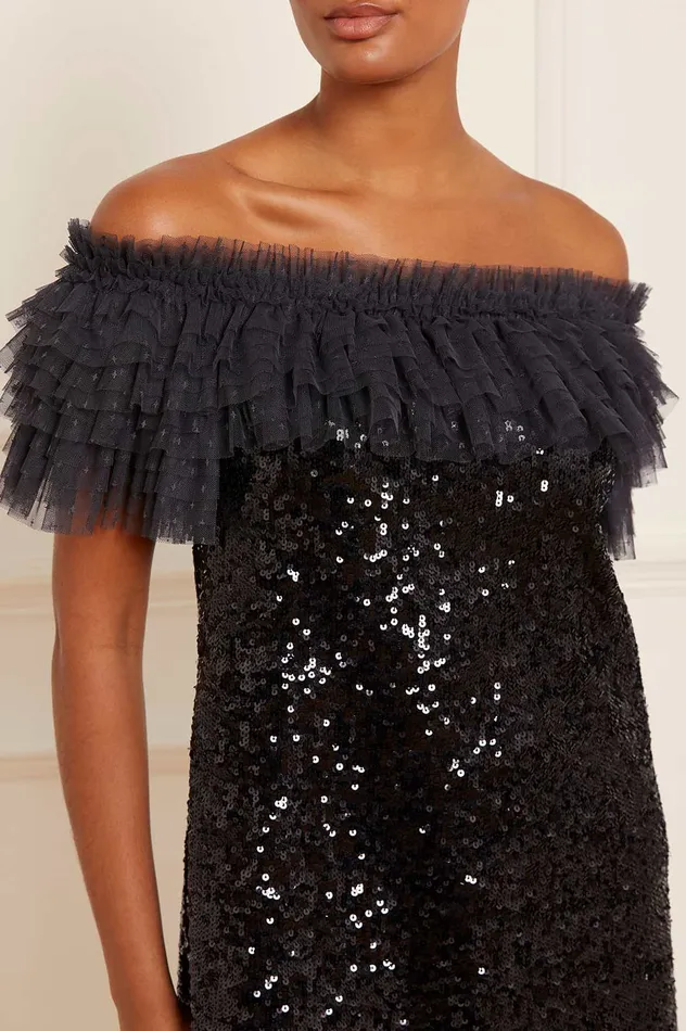 Needle and Thread Stephanie Micro Mini Dress Black Women Evening Dresses