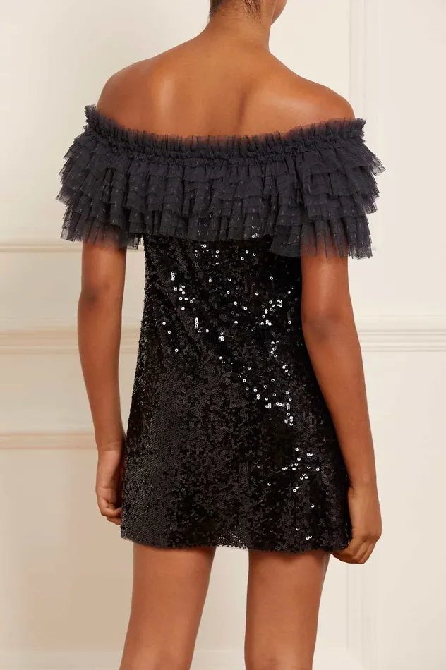 Needle and Thread Stephanie Micro Mini Dress Black Women Evening Dresses