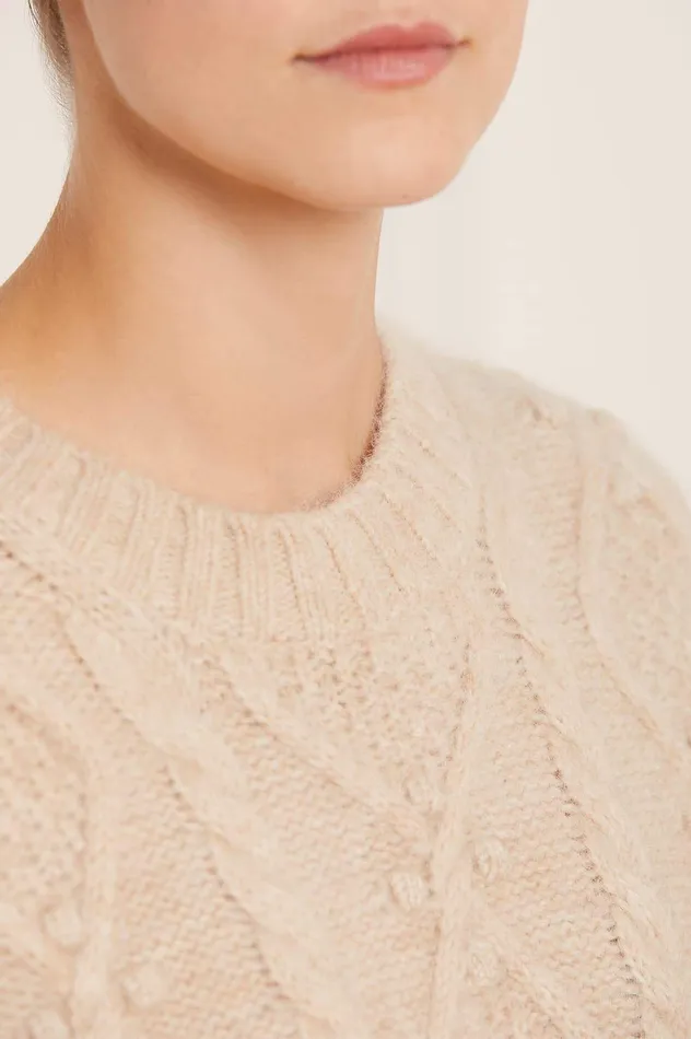 Needle and Thread Sylvie Cable Longline Jumper Beige Women Exclusives