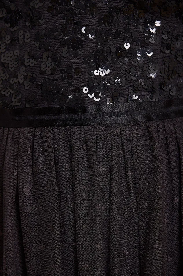 Needle and Thread Tempest Bodice Cami Ballerina Dress Black Women Embellished Dresses