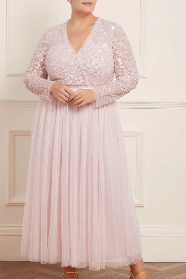 Needle and Thread Tempest Bodice VNeck Ankle Gown Pink Women Embellished Dresses Needle and Thread Tempest Bodice VNeck Ankle Gown Pink Women Embellished Dresses