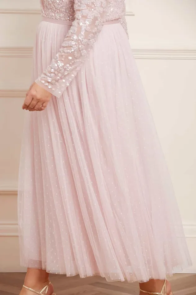 Needle and Thread Tempest Bodice VNeck Ankle Gown Pink Women Embellished Dresses