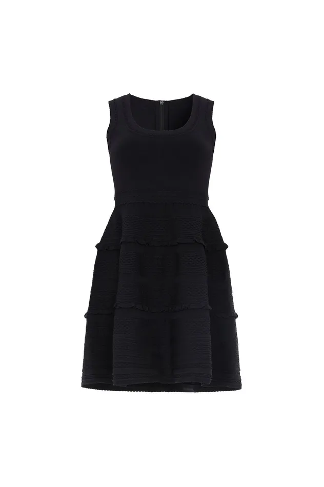Needle and Thread Textured Knit Sleeveless Mini Dress Black Women Knitwear