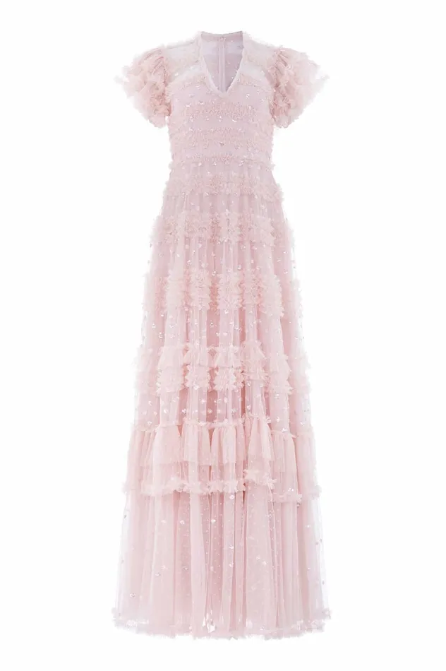 Needle and Thread Vivian VNeck Gown Pink Women Embellished Dresses Needle and Thread Vivian VNeck Gown Pink Women Embellished Dresses