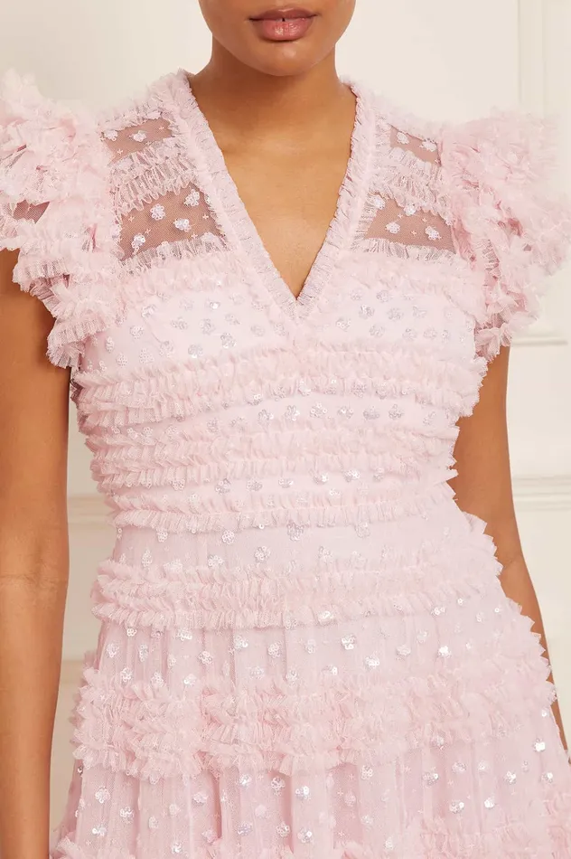 Needle and Thread Vivian VNeck Gown Pink Women Embellished Dresses Needle and Thread Vivian VNeck Gown Pink Women Embellished Dresses