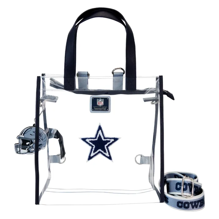 NFL Dallas Cowboys Clear Convertible Backpack and Tote Bag Unisex Loungefly Backpacks NFL Dallas Cowboys Clear Convertible Backpack and Tote Bag Unisex Loungefly Backpacks
