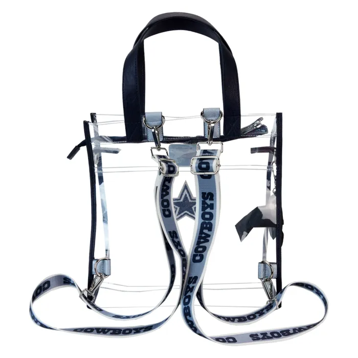 NFL Dallas Cowboys Clear Convertible Backpack and Tote Bag Unisex Loungefly Backpacks