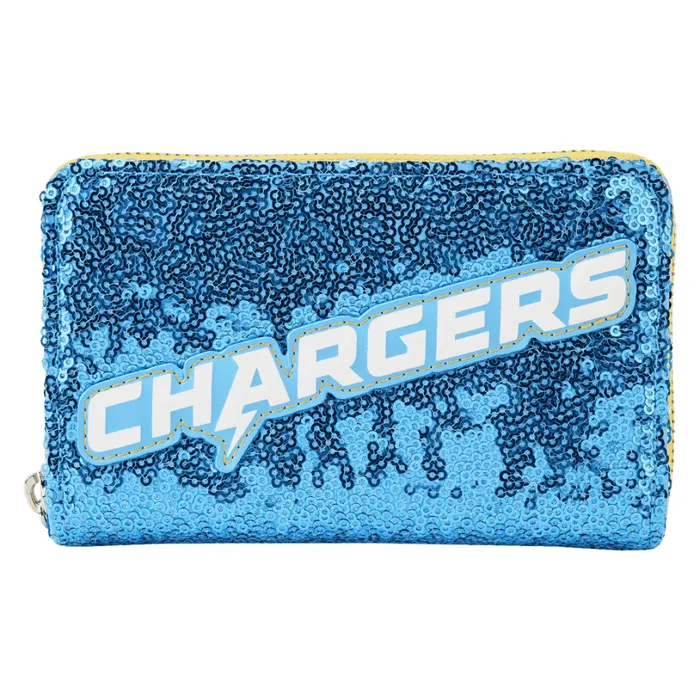 NFL Los Angeles Chargers Sequin Zip Around Wallet Unisex Loungefly Bags and Wallets NFL Los Angeles Chargers Sequin Zip Around Wallet Unisex Loungefly Bags and Wallets