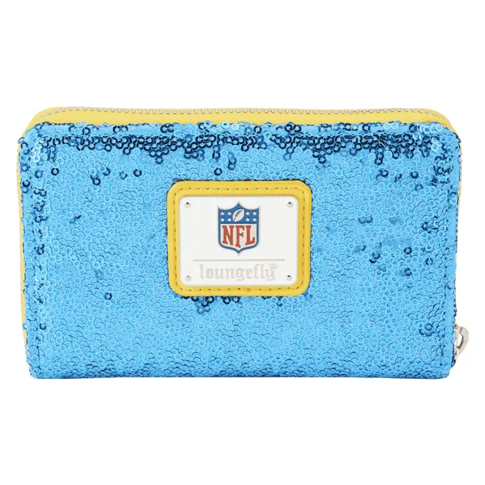 NFL Los Angeles Chargers Sequin Zip Around Wallet Unisex Loungefly Bags and Wallets NFL Los Angeles Chargers Sequin Zip Around Wallet Unisex Loungefly Bags and Wallets