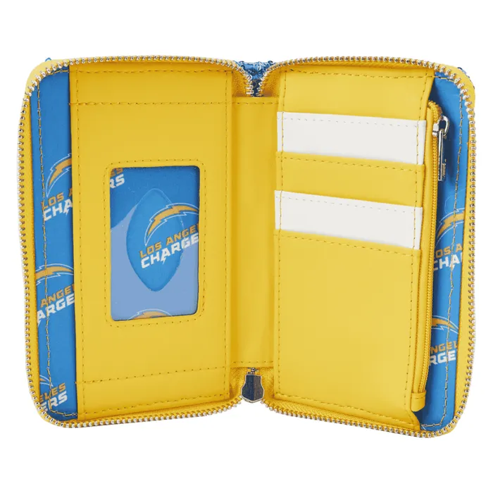NFL Los Angeles Chargers Sequin Zip Around Wallet Unisex Loungefly Bags and Wallets NFL Los Angeles Chargers Sequin Zip Around Wallet Unisex Loungefly Bags and Wallets