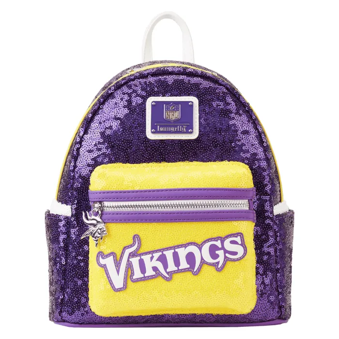 NFL Minnesota Vikings Sequin Mini Backpack Unisex Loungefly Backpacks