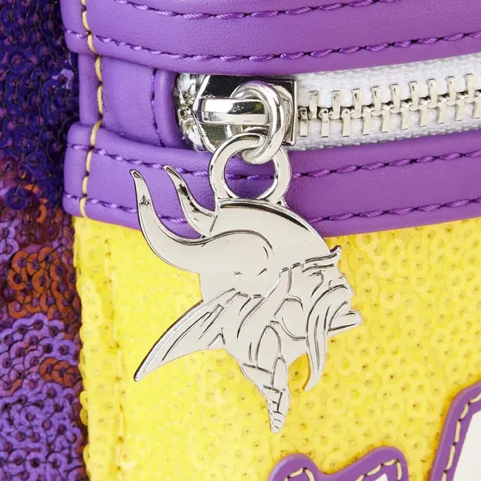 NFL Minnesota Vikings Sequin Mini Backpack Unisex Loungefly Backpacks NFL Minnesota Vikings Sequin Mini Backpack Unisex Loungefly Backpacks