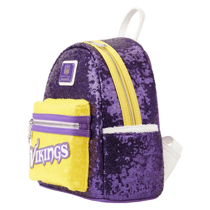 NFL Minnesota Vikings Sequin Mini Backpack Unisex Loungefly Backpacks NFL Minnesota Vikings Sequin Mini Backpack Unisex Loungefly Backpacks