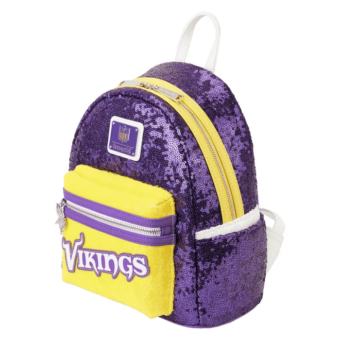 NFL Minnesota Vikings Sequin Mini Backpack Unisex Loungefly Backpacks NFL Minnesota Vikings Sequin Mini Backpack Unisex Loungefly Backpacks