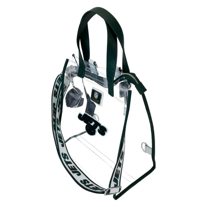 NFL New York Jets Clear Convertible Backpack and Tote Bag Unisex Loungefly Backpacks