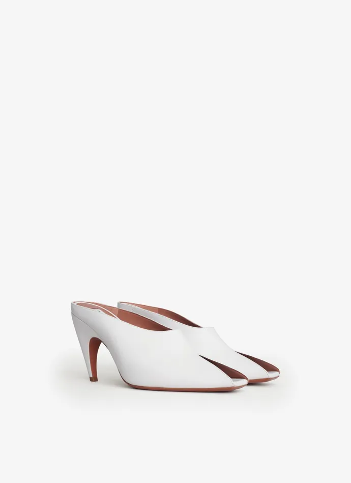 Nude SPIKE MULES IN CALFSKIN Women Alaa Mules