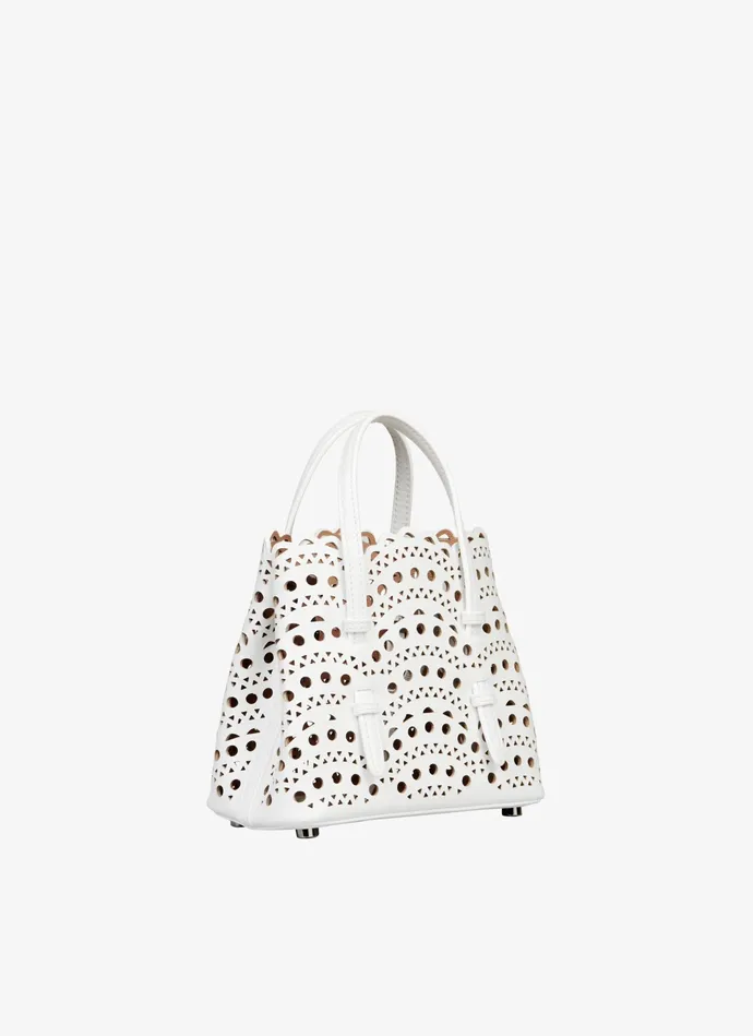 Optic White Mina 16 Bag Vienne Wave Calfskin Women Alaa Tote Bags Optic White Mina 16 Bag Vienne Wave Calfskin Women Alaa Tote Bags