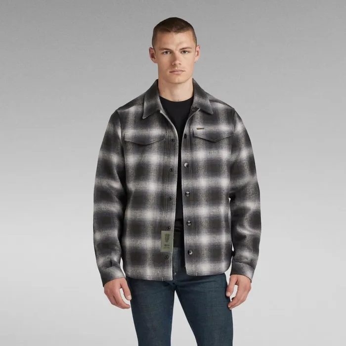 Overshirts Men GStar RAW Check Overshirt Raven Blur Check