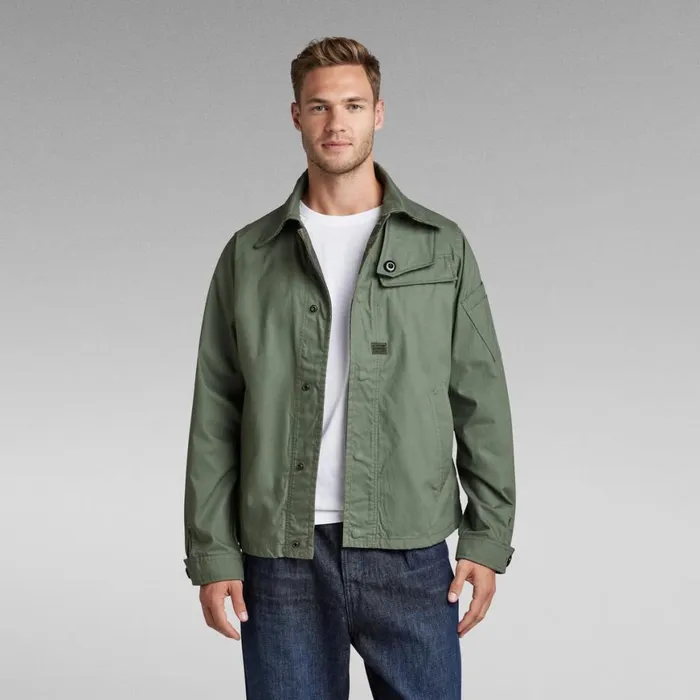 Overshirts Men GStar RAW High Collar Overshirt Light Hunter
