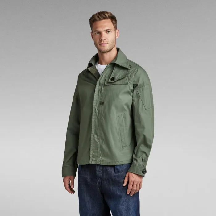 Overshirts Men GStar RAW High Collar Overshirt Light Hunter